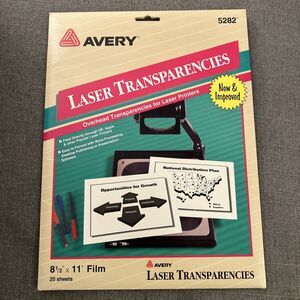 Vintage Avery 5282 - 18 Laser Transparencies  8.5"x11"-NEW! PLEASE READ